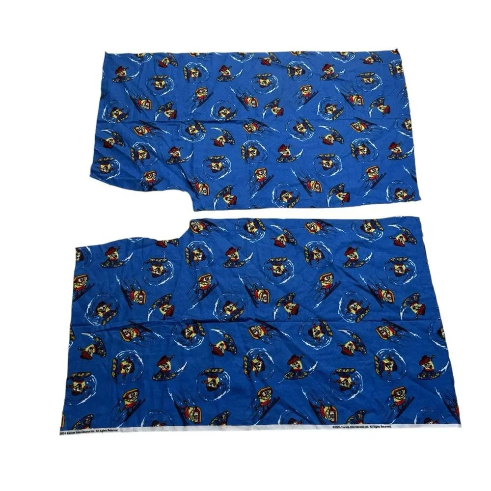 Vintage 2004 SpongeBob SquarePants Ski Snowboard Flannel Fabric Pieces Adorable